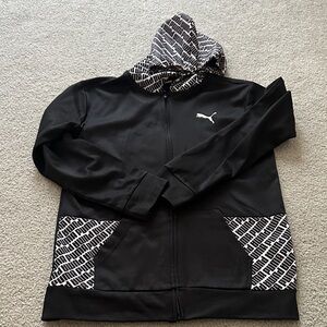 Puma Black Hoodie with White Pattern